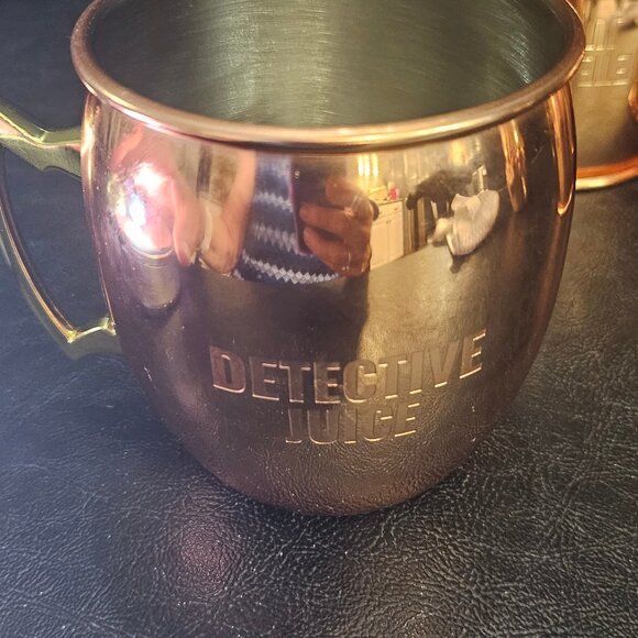 Hunt A Killer Detective Juice Copper Moscow Mule Mug Nickel Lined Set of 4 New - Picture 7 of 10